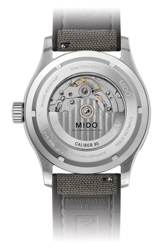 Mido Men's Swiss Automatic Multifort Gray Textile Strap Watch 42mm In Grey Gradient
