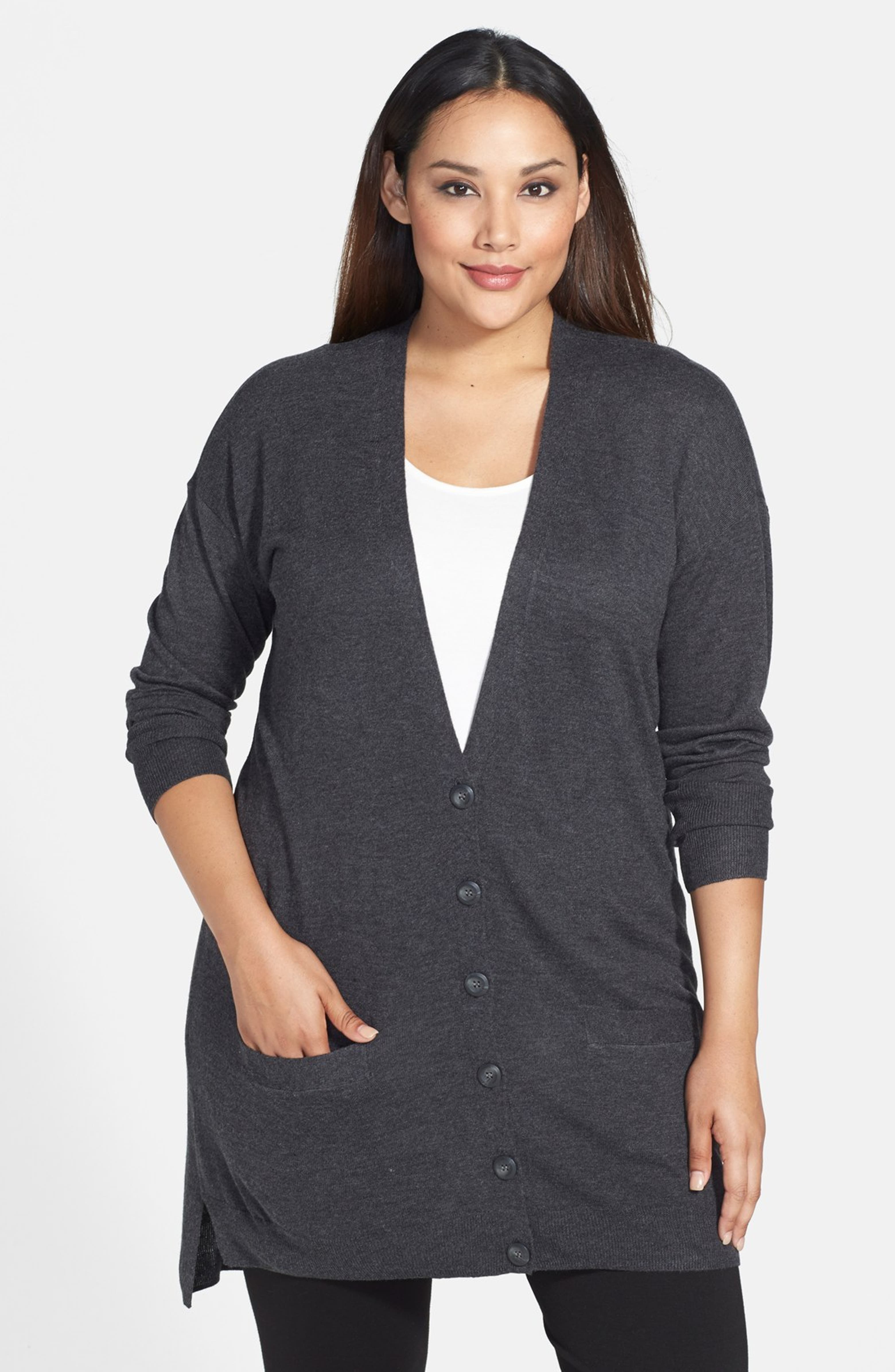 Halogen® Cardigan, Sejour Shirt & KUT from the Kloth Jeans (Plus Size ...