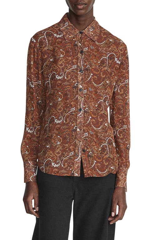rag & bone Antonia Paisley Button-Up Shirt in Brown Multi