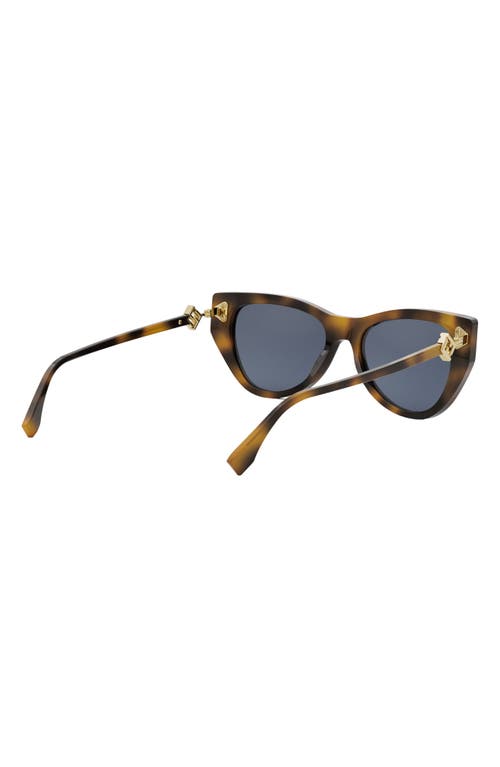 Fendi Fe40149i 53v Havana Sunglasses In Blonde Havana/blue