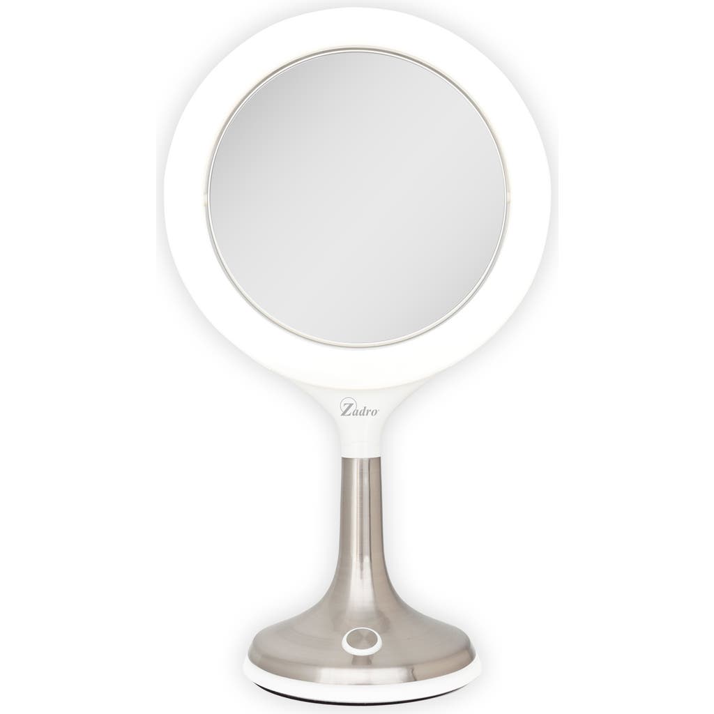 Zadro Solana Lighted Makeup Mirror With 8x/1x Magnification & Touch Pad In Satin Nickel