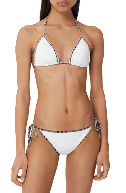 burberry Mata Check Trim Two-Piece Swimsuit in White
