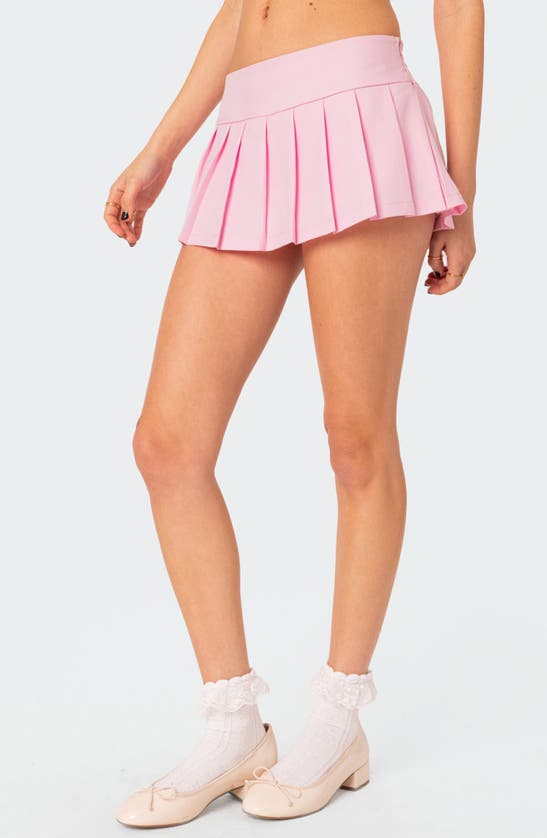 Shop Edikted Talya Pleated Miniskort In Light-pink