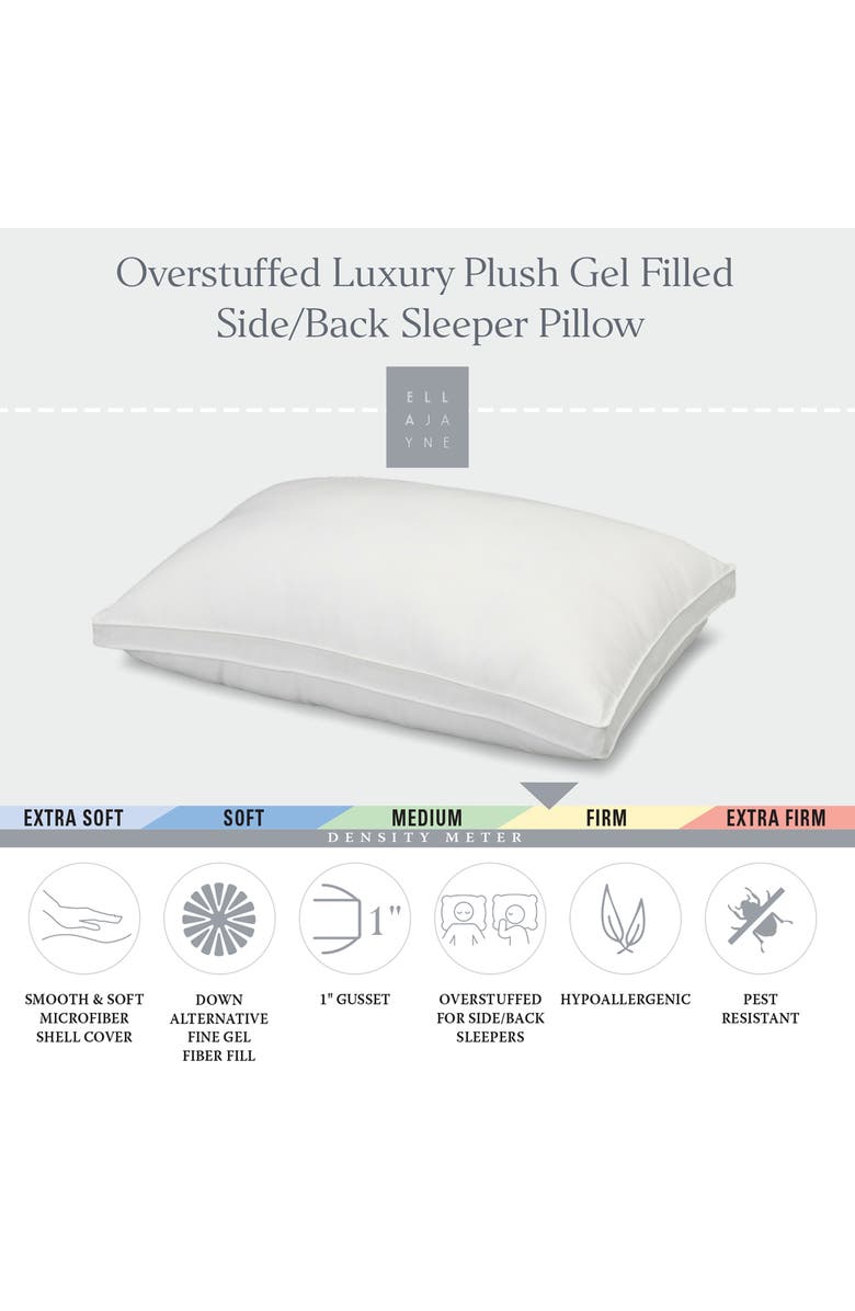 ELLA JAYNE HOME Overstuffed Luxury Plush Med/Firm Gel Filled Side/Back