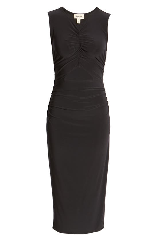 Open Edit Cutout Ruched Midi Dress In Black ModeSens