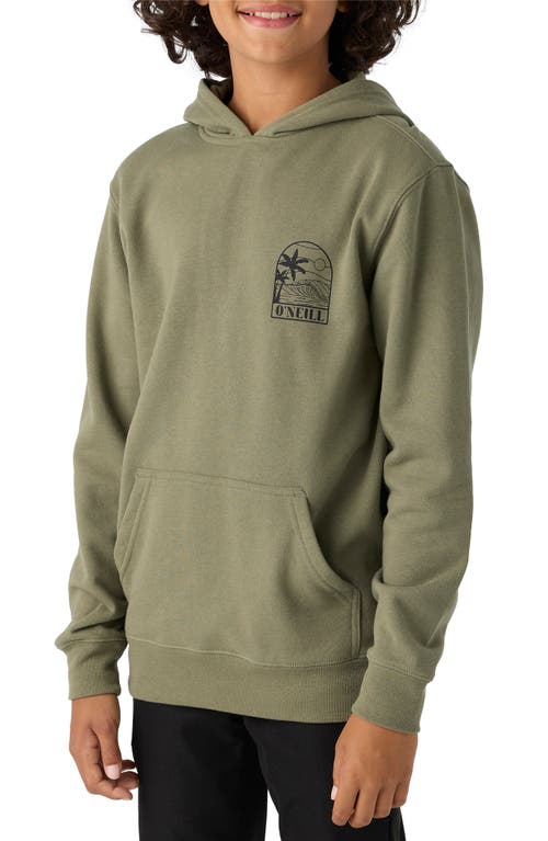 Shop O'neill Kids' Fifty Two Graphic Hoodie In Deep Lichen Green