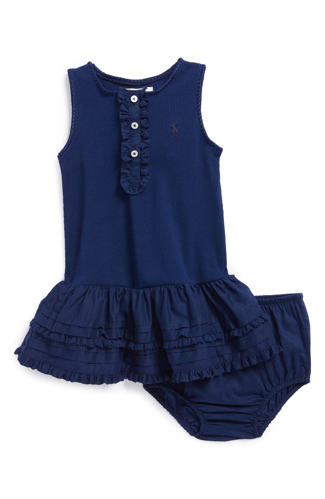 Ralph Lauren Ruffle Dress & Bloomers (Baby Girls) Nordstrom
