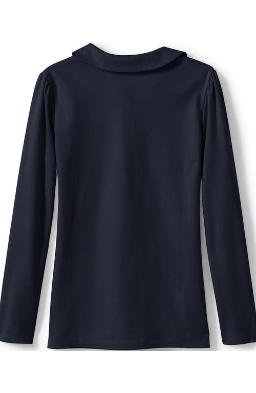 LANDS' END LANDS' END GIRLS LONG SLEEVE PETER PAN COLLAR POLO SHIRT