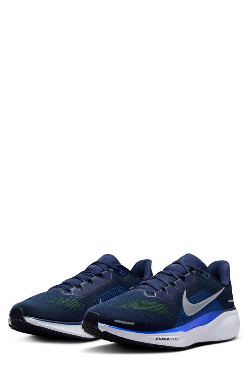 Shop Nike Air Zoom Pegasus 41 Running Shoe In Navy/black/volt