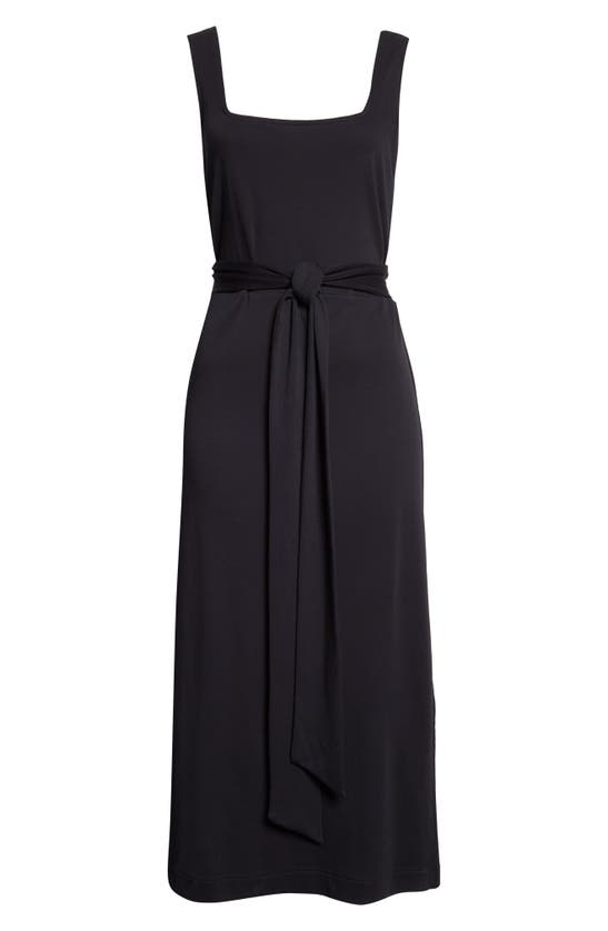 Vince Belted Square Neck Midi Dress In Coastal