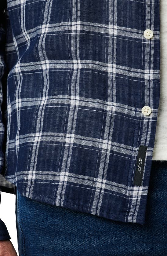 Shop Joe's Oliver Plaid Double Face Cotton Button-up Shirt In True Navy Plaid