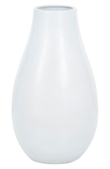 Vivian Lune Home White Ceramic Vase In White