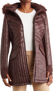 Michael Kors Water-Resistant Faux Fur Trim Hooded Quilted Jacket |  Nordstromrack