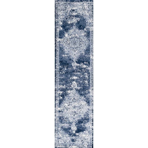 Jonathan Y Alhambra Ornate Medallion Modern Area Rug In Navy/ivory