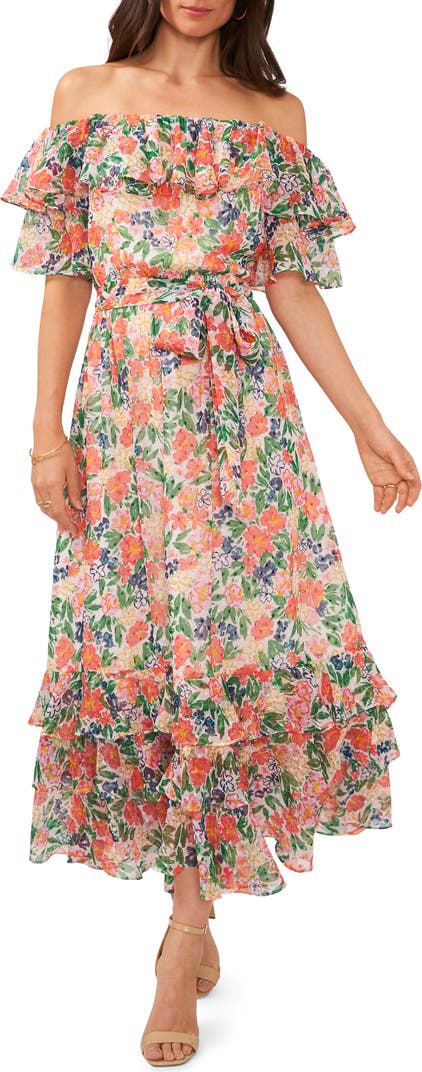 Floral Off-the-Shoulder Dress