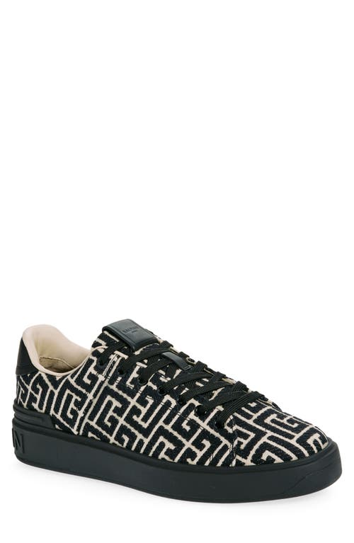 Balmain Black Low Top Sneakers In Black/ivory