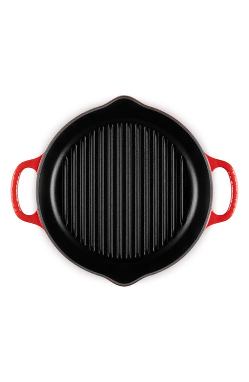 Le Creuset Signature Deep Round Enamel Cast Iron Grill Pan In Cerise