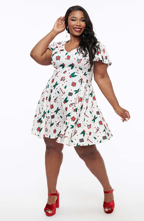 UNIQUE VINTAGE UNIQUE VINTAGE PLUS SIZE 1950S POPPY FLARE DRESS 