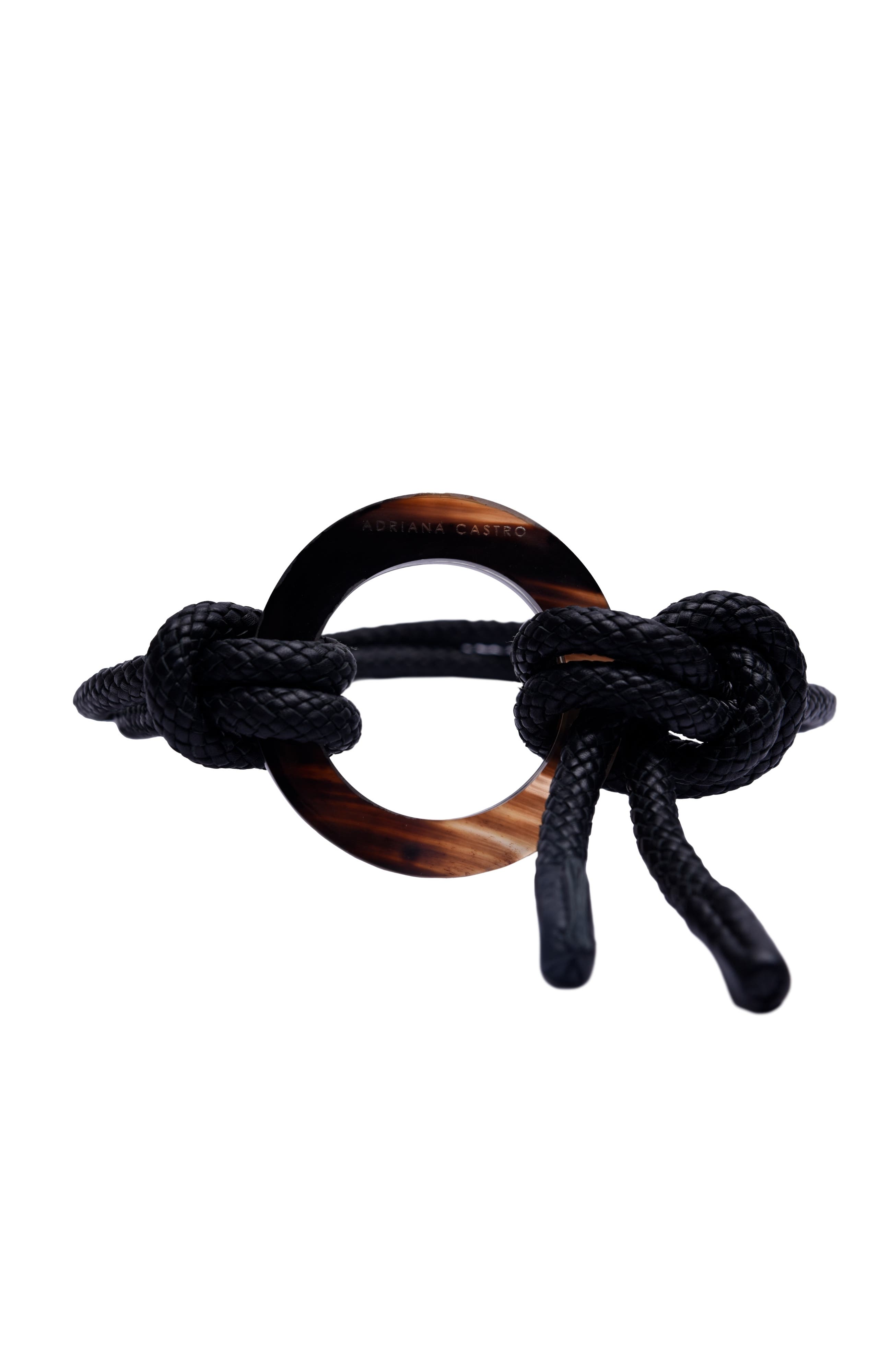 Adriana Castro Le Knot Leather Belt in Black 