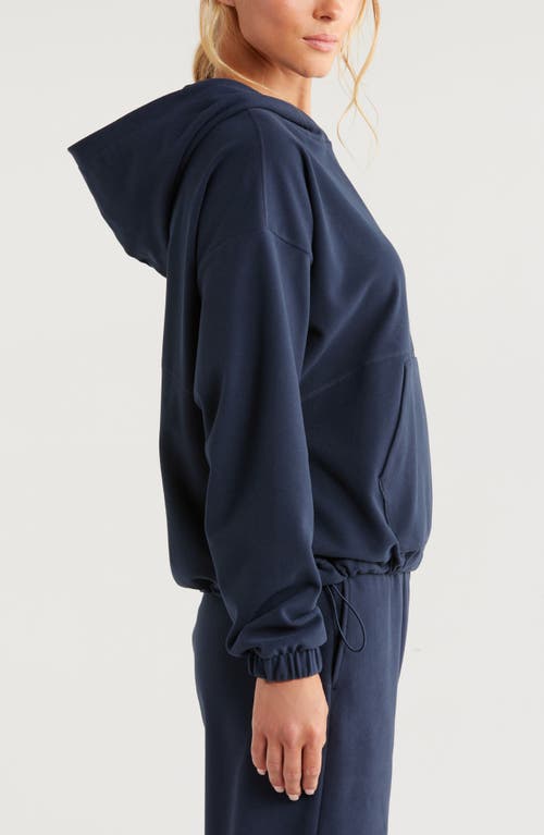 Shop Zella Plush Fleece Hoodie In Navy Sapphire