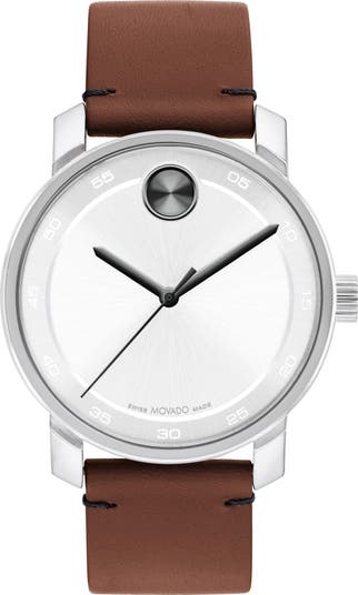 Movado Bold Access Leather Strap Watch 41mm Nordstrom