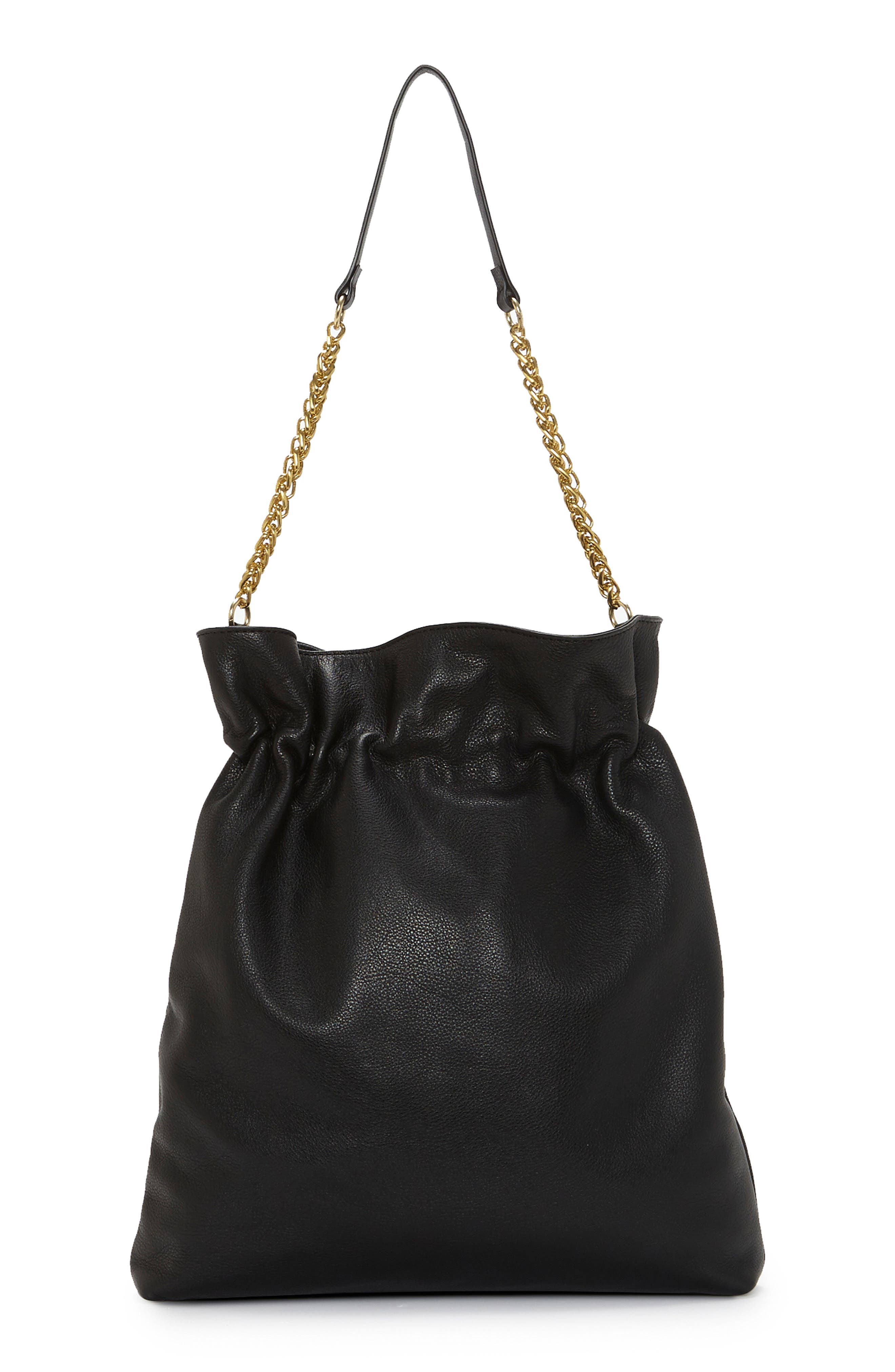 vince camuto leather bucket bag