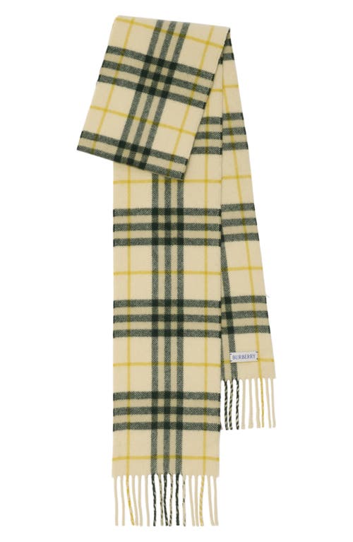 Shop Burberry Medium Check Cashmere Scarf In Candle