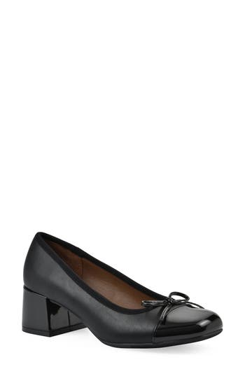 Cliffs By White Mountain Lately Round Toe Pump In Black Black Smooth Multi