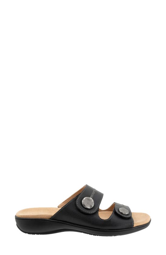 Trotters Ruthie Stitch Slide Sandal In Black