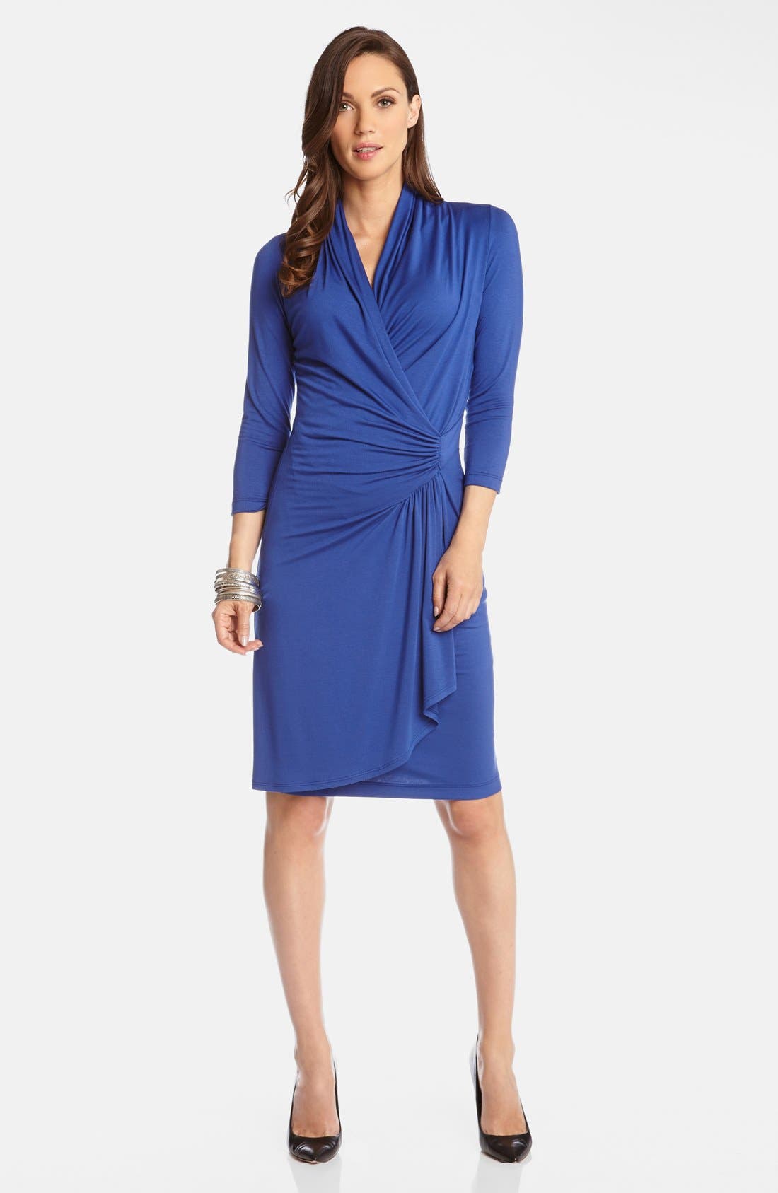 cascade wrap dress