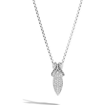 John Hardy Asli Classic Chainlink Pave Pendant Necklace