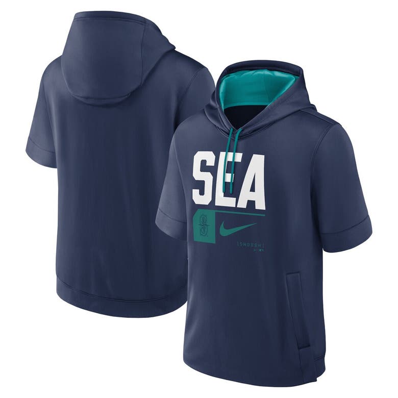 Shop Nike Navy Seattle Mariners Tri Code Lockup Short Sleeve Pullover Hoodie