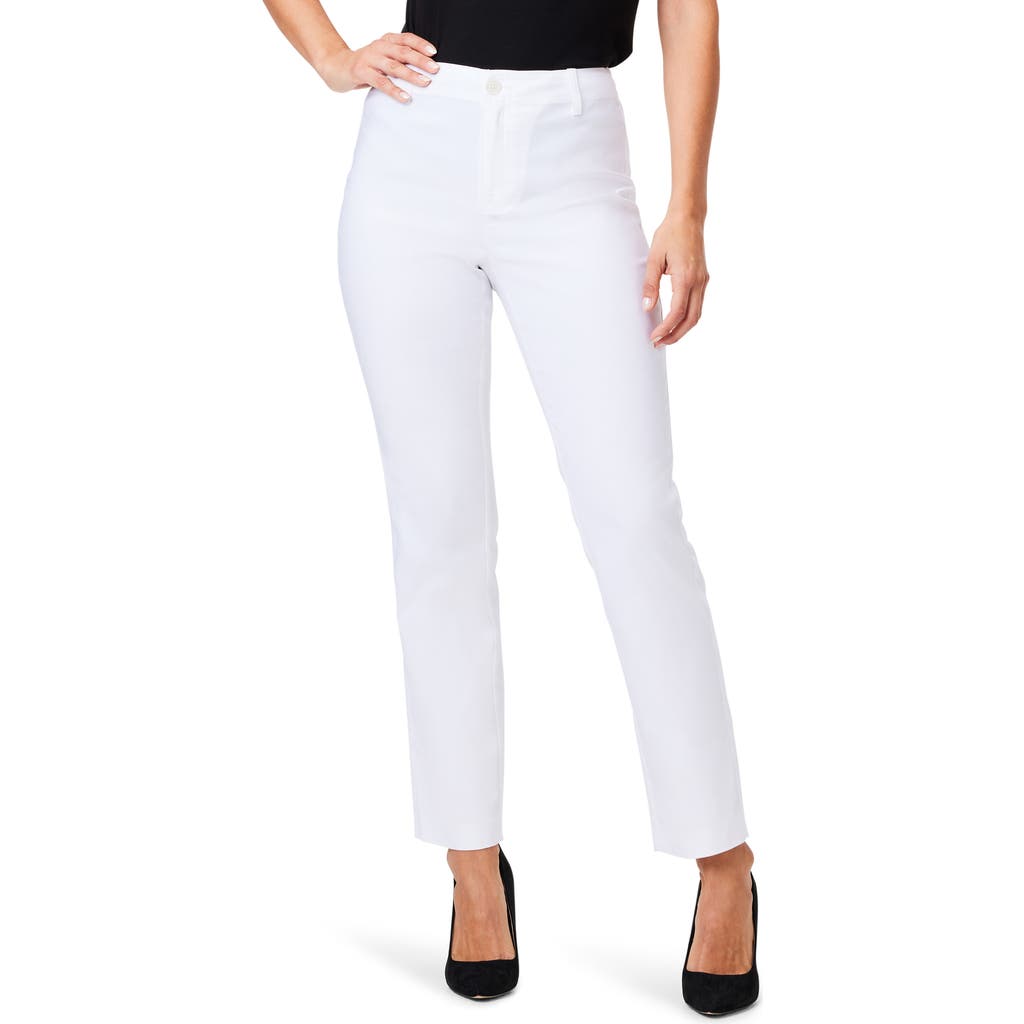 Nic + Zoe Polished Wonderstretch Straight Pocket Pant In Paper White In Paper White