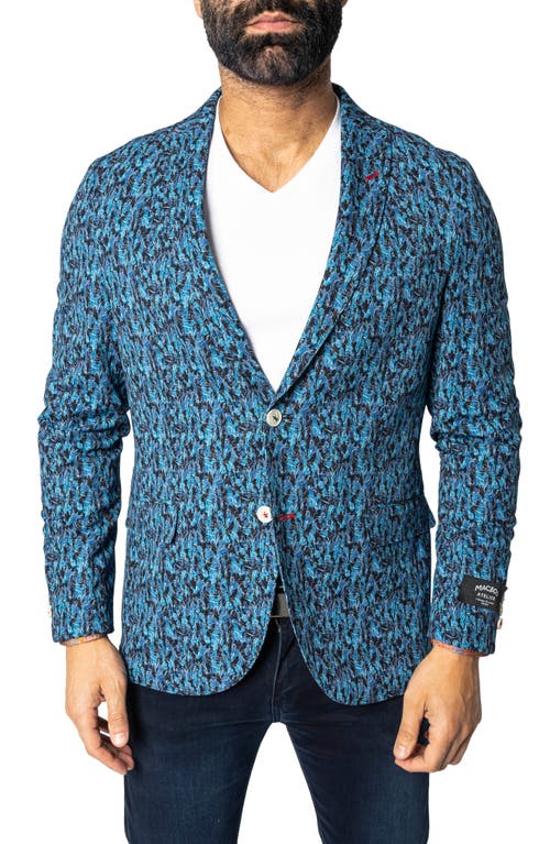 Shop Maceoo Descartes Unconstructed Liquid Paisley Blue Blazer