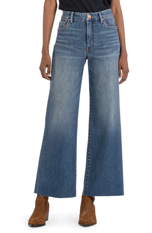 KUT from the Kloth Meg Fab Ab Raw Hem High Waist Wide Leg Jeans in Milestone at Nordstrom, Size 18P
