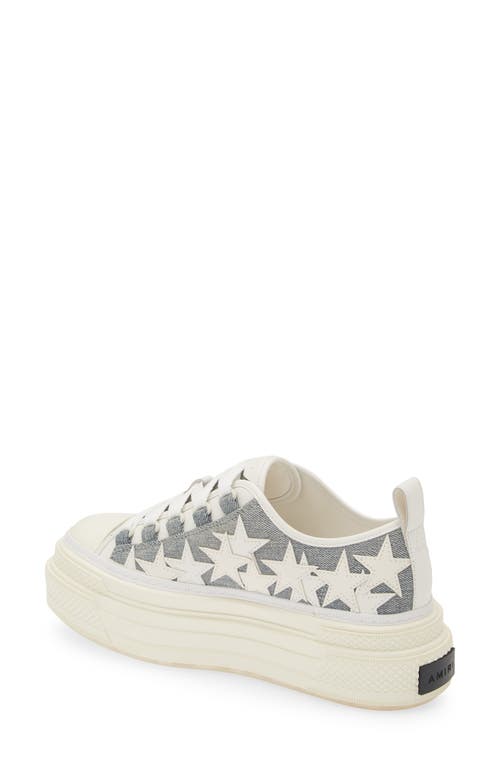 Shop Amiri Stars Court Platform Sneaker In Washed Indigo