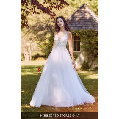 Marchesa Notte Maylis Embellished Tulle Wedding Dress, Size - Ivory