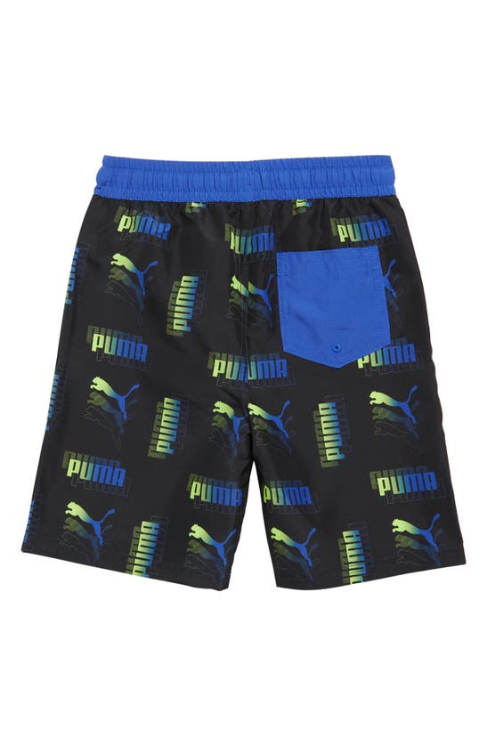Shop Puma Kids' Amplified Swim Shorts In Black