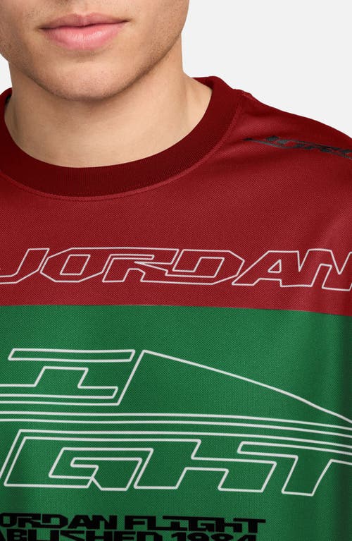 Shop Jordan Mvp Oversize Long Sleeve T-shirt In Gym Red/lucky Green/black