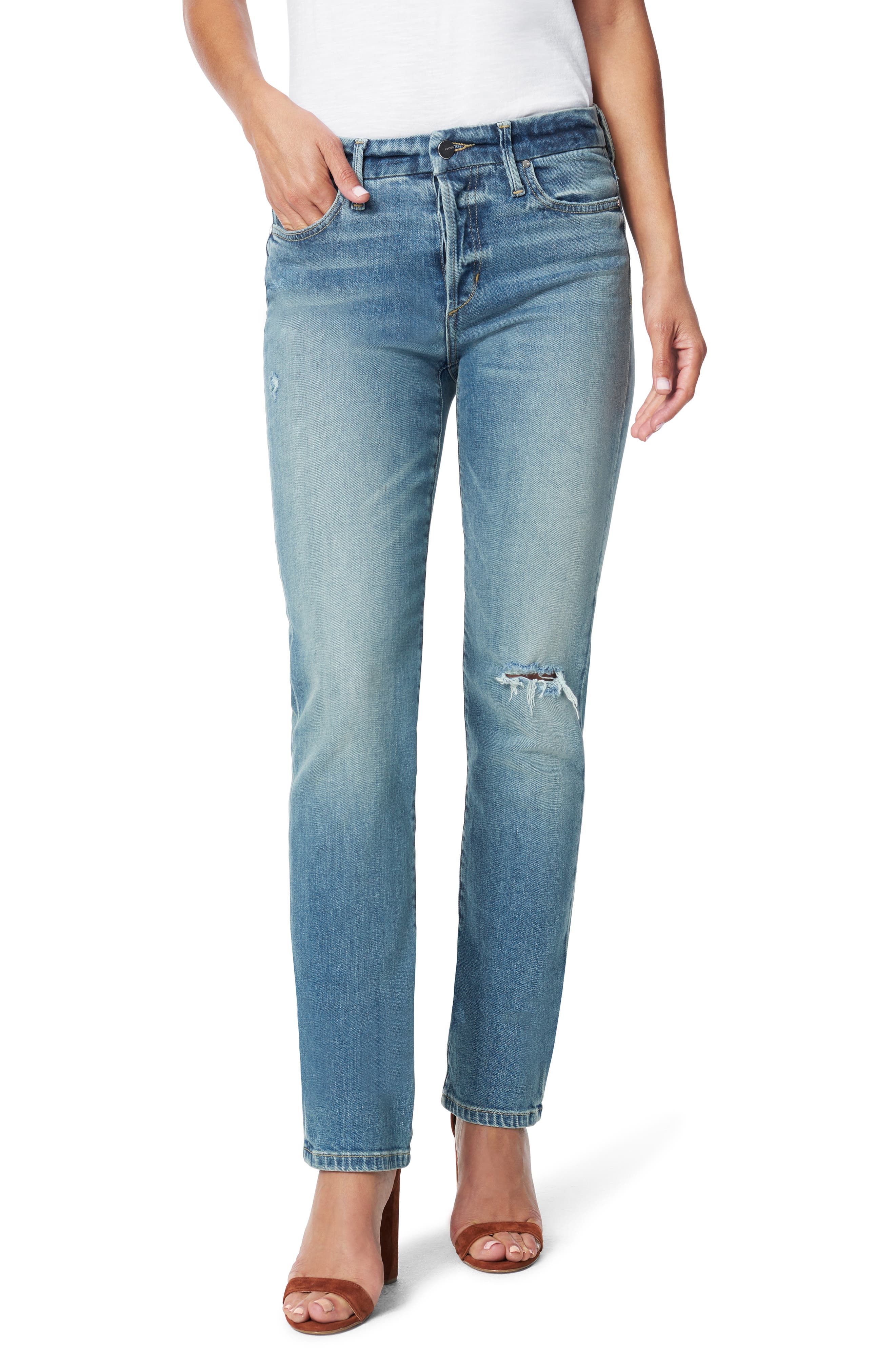 mid rise cigarette jeans