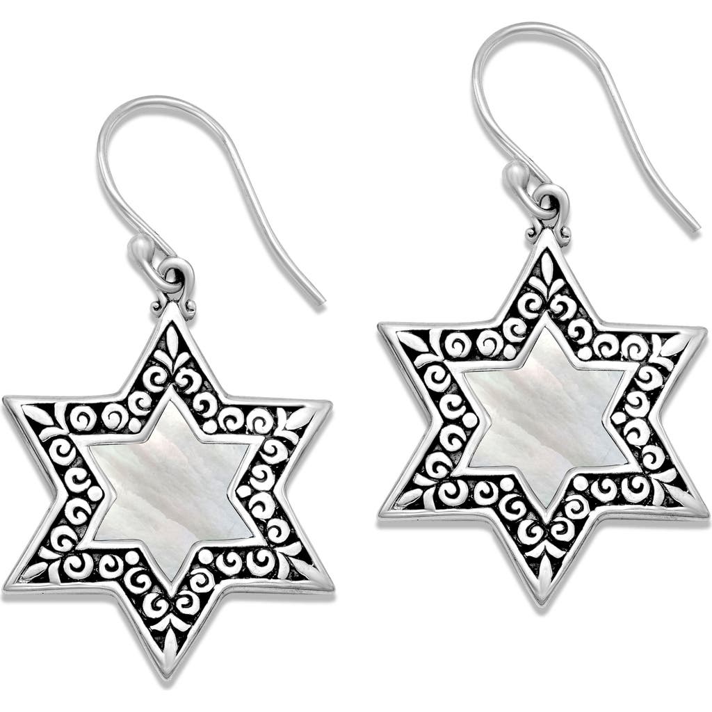 Samuel B. Silver Pearl Star Earrings In White