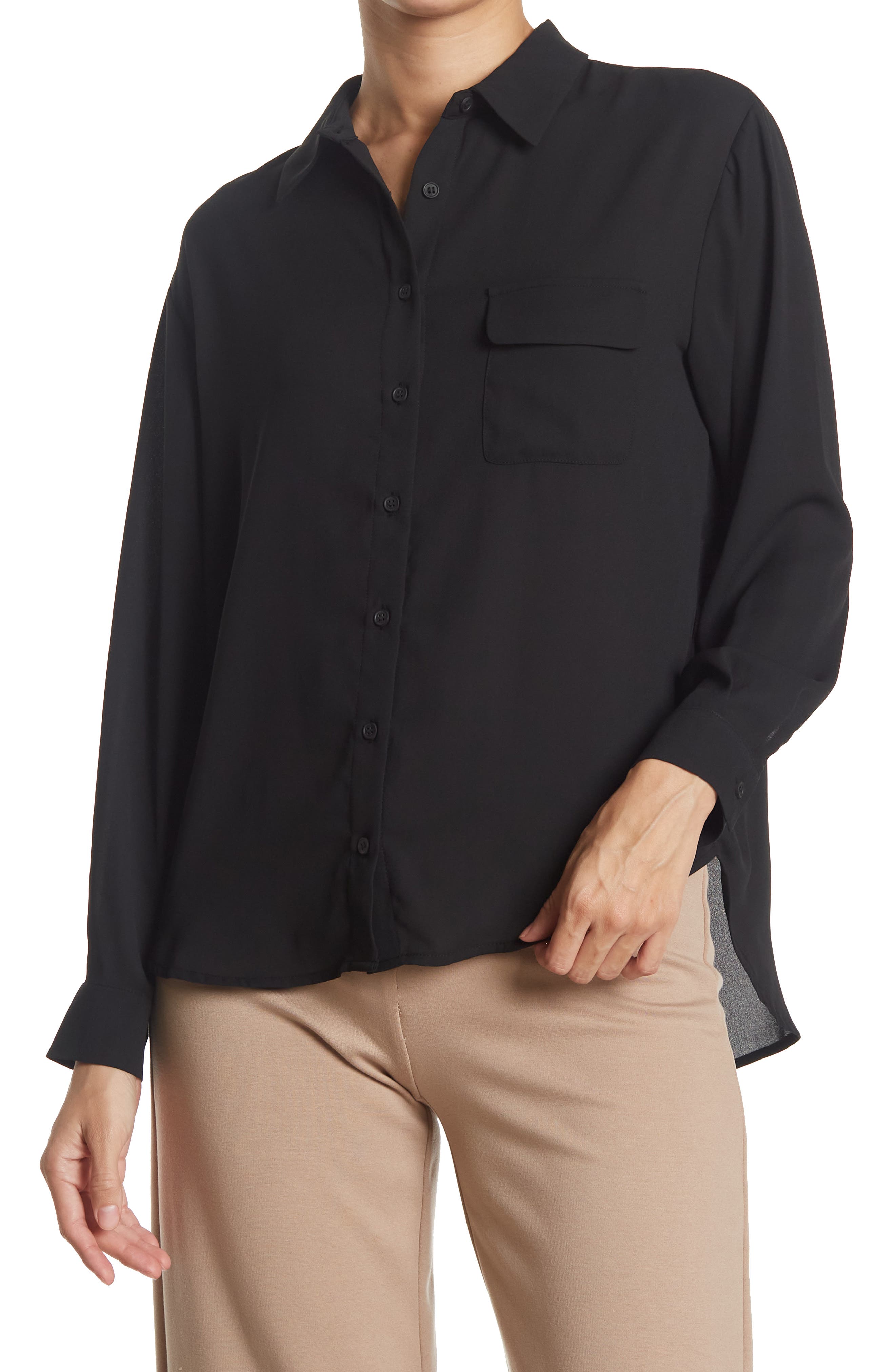 Women's Black Button Down Shirts 
