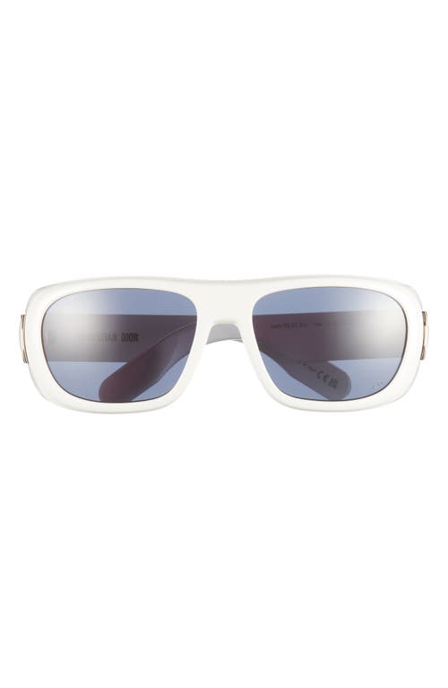Dior Lady 95.22 S1i 59mm Square Sunglasses In White