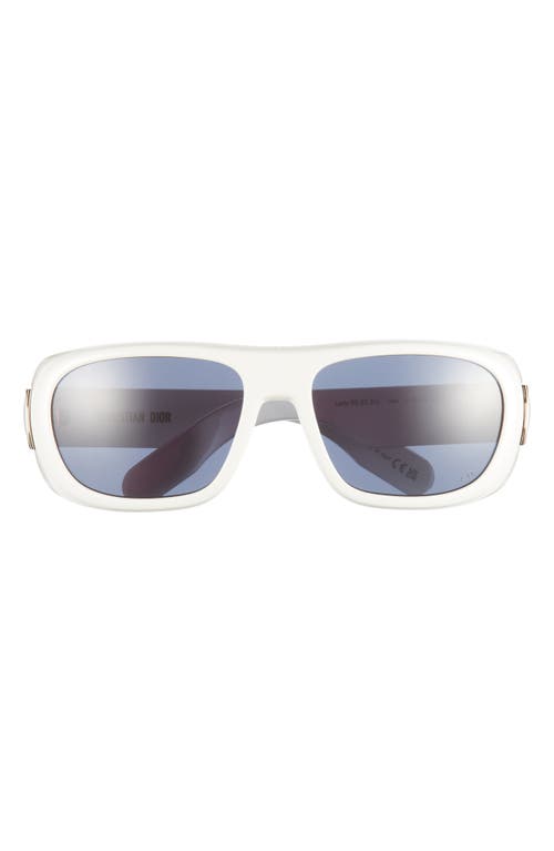 Shop Dior Lady 95.22 S1i 59mm Square Sunglasses In Ivory/blue