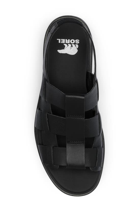 Shop Sorel Dayspring Slingback Platform Sandal In Black/ Black