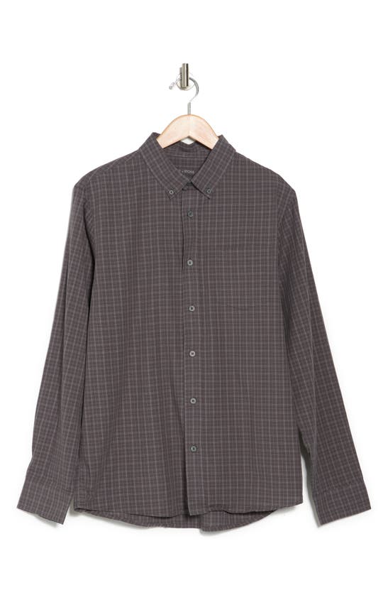 Slate & Stone Long Sleeve Plaid Button-down Poplin Shirt In Soft Grey Plaid