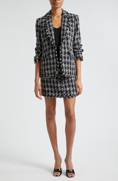 Shop Cinq À Sept Khloe Bouclé Tweed Blazer In Black/ivory