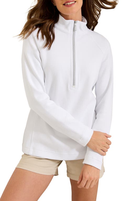 Tommy Bahama New Aruba Stretch Cotton Half Zip Pullover in White 