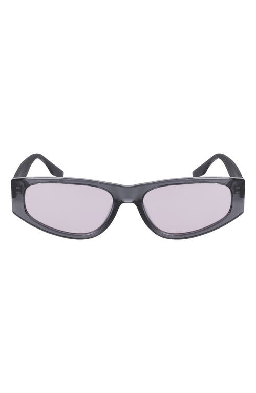 Fluidity 56mm Rectangular Sunglasses in Crystal Cyber Grey