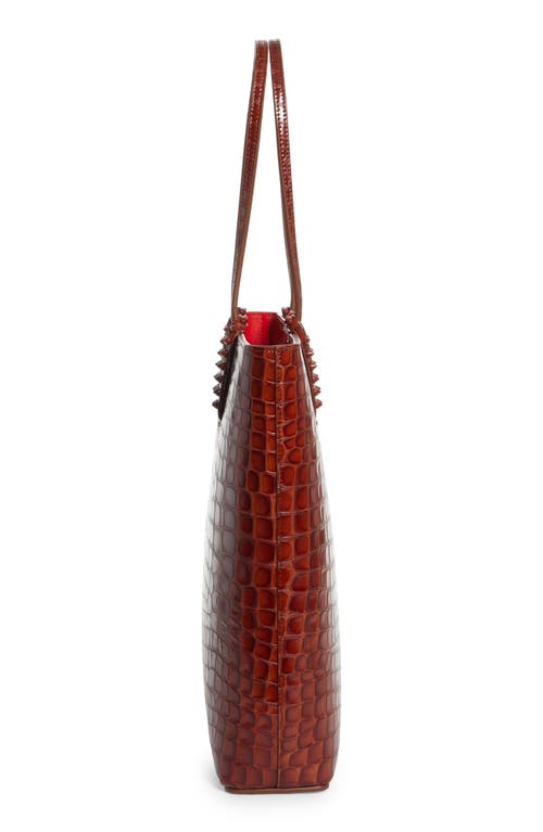 Shop Christian Louboutin Cabata Croc Embossed Leather Tote In Rd4l Acajou